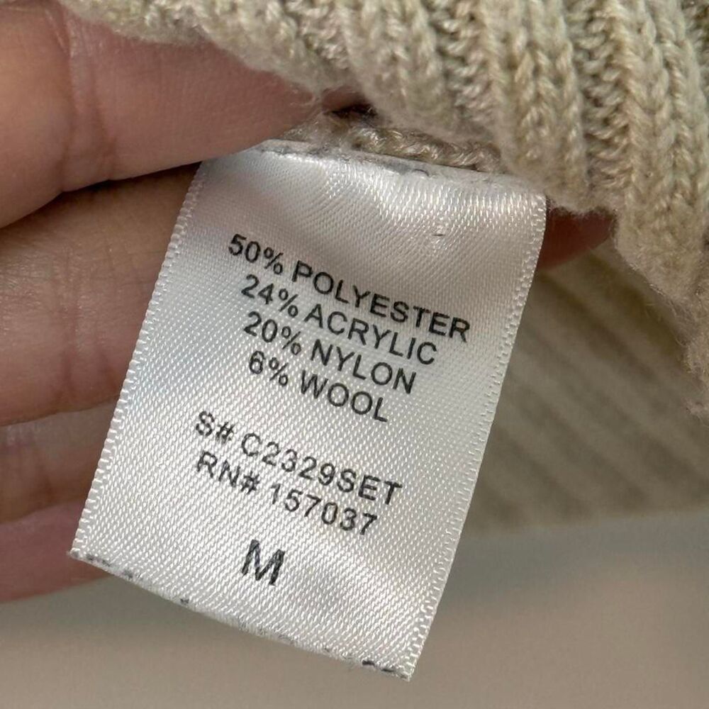 Et Clet Ribbed Knit Front Button Collared Cardigan Size M - Picture 4 of 6